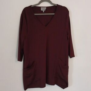 Lynn Ritchie Silver Vneck Top Size XL Color Brown